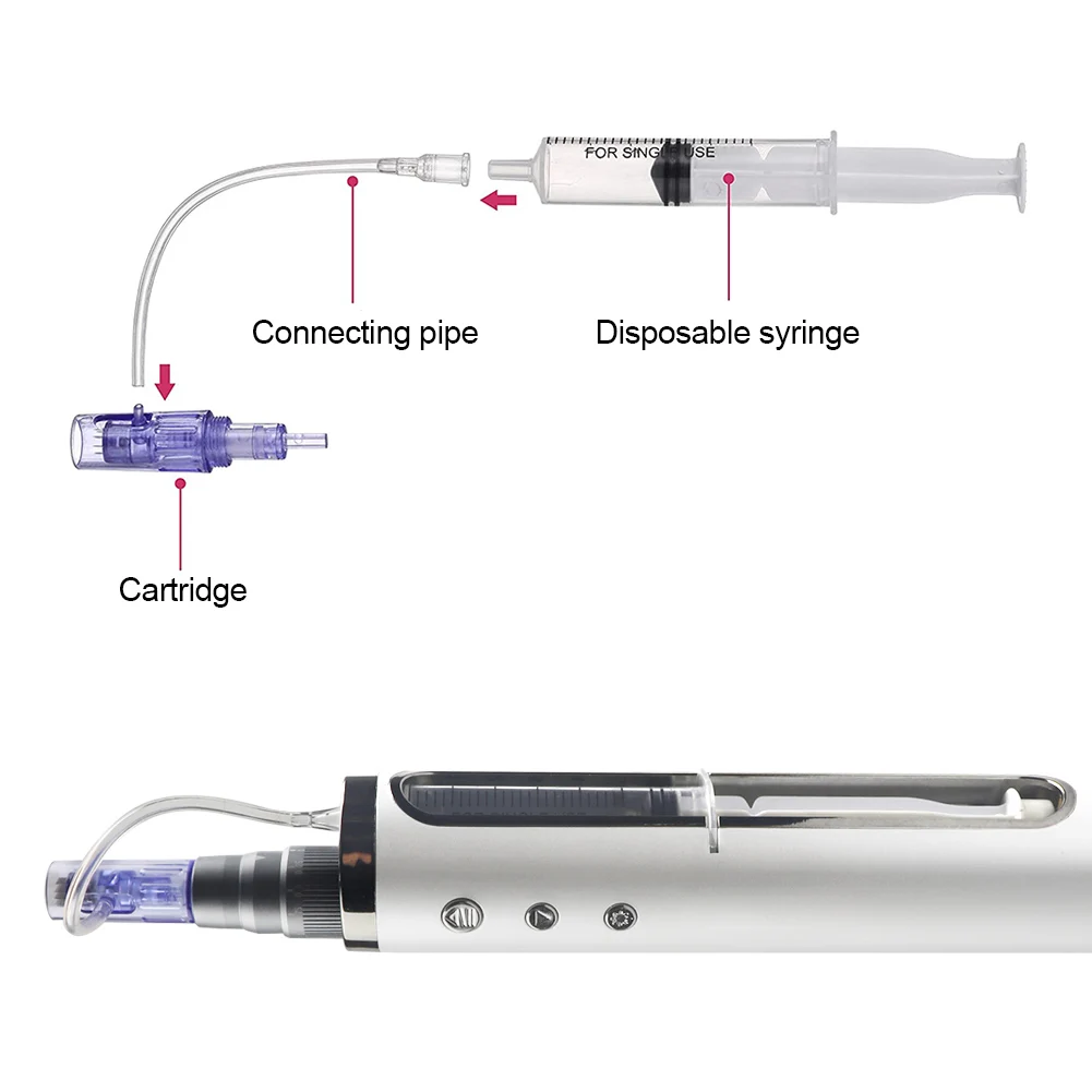 Elektrischer Hydra Derma Mikronadelstift oder Patronennadel mit 5-Gang-Professionelle Multifunktions-Mikronadel-Schönheits-Hautpflege