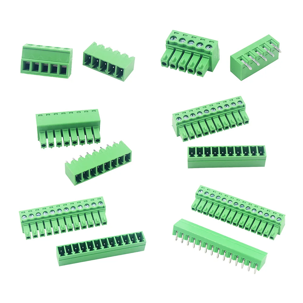 5Pair 15EDG KF2EDG 3.5mm 3.81mm 3.96mm 5.08mm PCB Screw Terminal Block 2-14Pin Male Plug Female Socket Pin Header Wire Connector
