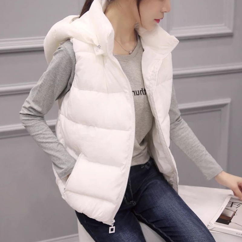 Slimming down Jaet Women's ort Sle ex Vest Warmth Cotton Polyester Fiber Zipper Closure Pure Color Autumn Winter Ne...