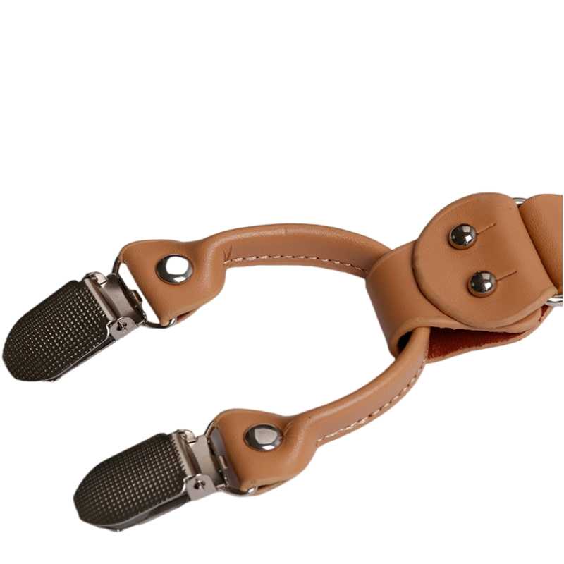 Tirantes elásticos de cuero de 2,5 Cm para hombre, tirantes con 6 Clips para hombre, tirantes tácticos ajustables, accesorios, arnés para hombre