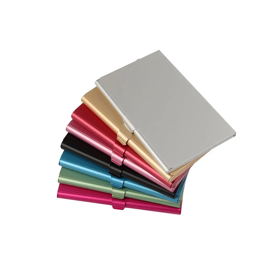 Scatola porta carte di credito in metallo custodia per cartoline in alluminio per biglietti da visita contenitore portatile per carte di grande capacità per uomini e donne