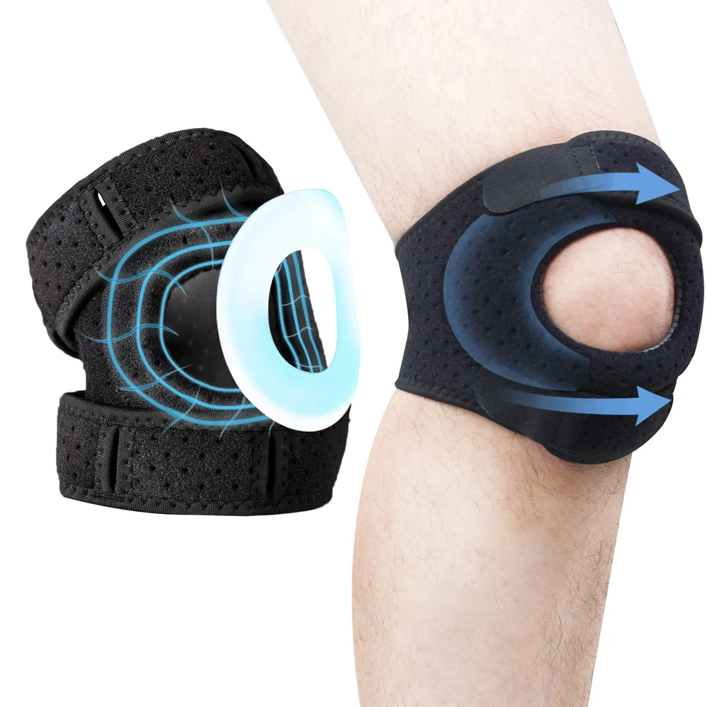 1Pcs Patella Knee Brace, Adjustable Neoprene Stabilizer for Meniscus Tear, Tendonitis, MCL, ACL,Tendon Support Strap for Running