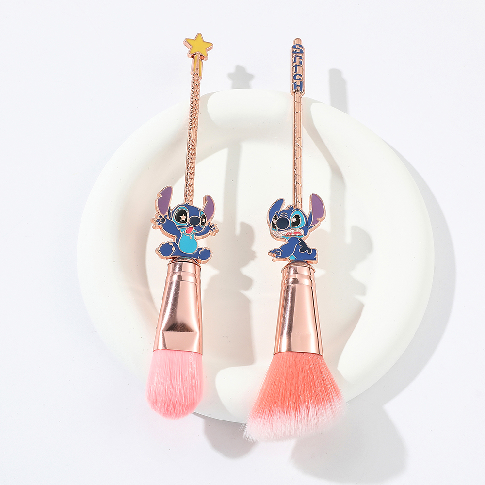 5 unids/set Lilo & Stitch pinceles de maquillaje Kawaii Stitch modelo cosméticos cepillo para mujeres sombra de ojos corrector labio cepillo de ojos