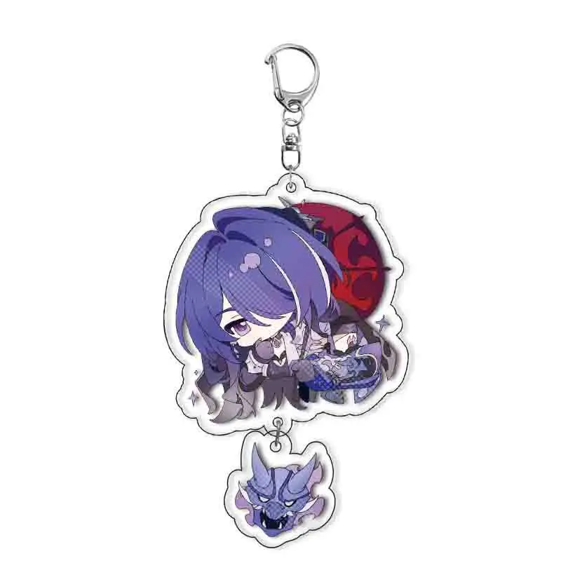 พวงกุญแจอะนิเมะ Honkai: Star Rail Robin Aventurine Firefly Acheron Black Swan Key แหวนเกมอุปกรณ์เสริมจี้ Prop เครื่องประดับของขวัญ