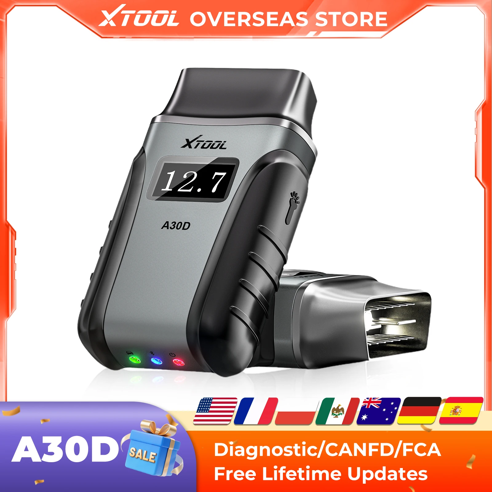 XTOOL Anyscan A30D OBD2 Scanner lecteur de Code de voiture bidirectionnel sans fil avec mises à vie et 19 réinitialisations FCA AutoAuth CANFD