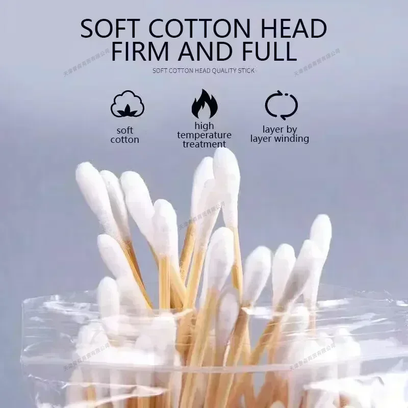 1-20 paquetes 100 unids/pack palitos de madera hisopos de algodón para bebés limpieza de orejas tampones salud belleza hisopo de algodón limpieza bastoncillos de algodón