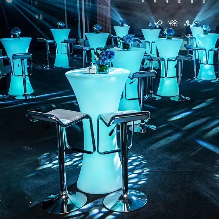 LED Bar Möbel setzt Party Tische für Nachtclub Event Bankett tragbare Barhocker 16 Farbe leuchtenden Cocktail Tisch