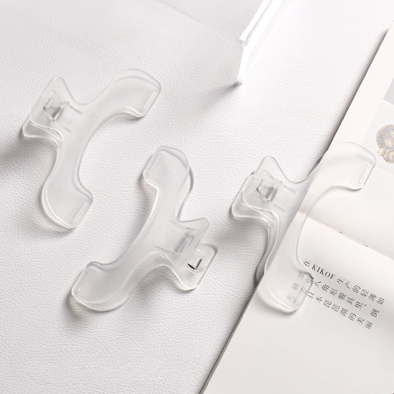 Clip de libro de cabeza de cubierta de tesoro transparente ins, clip de nota práctico, clip de libro fijo para estudiantes, clip de billete, libro de lectura