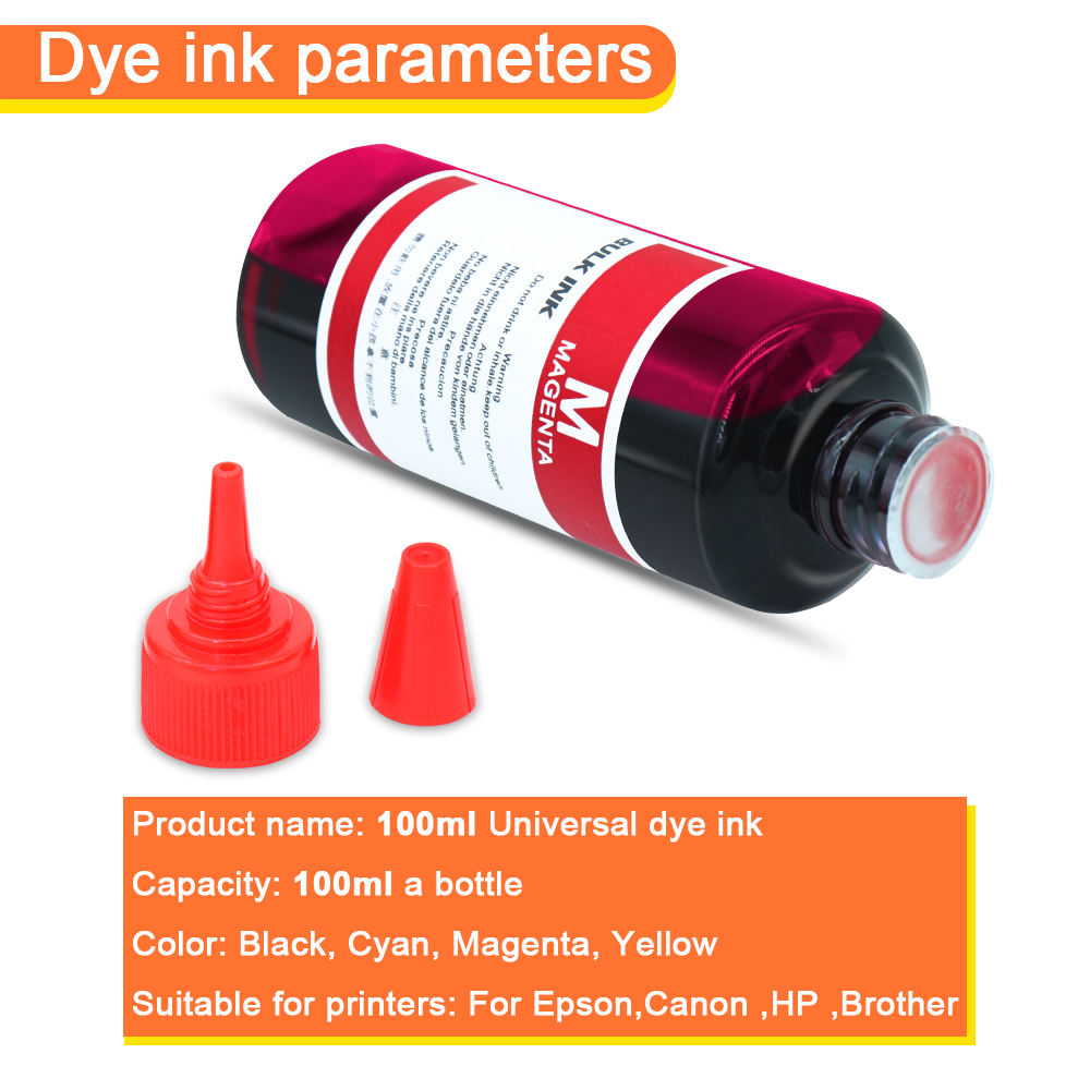100 ml Dye Ink Universal Refill Ink Kits Anzug für HP Canon Epson Brother Inkjet Drucker BK C M Y Nachfüllbare Patrone Bulk Tinte