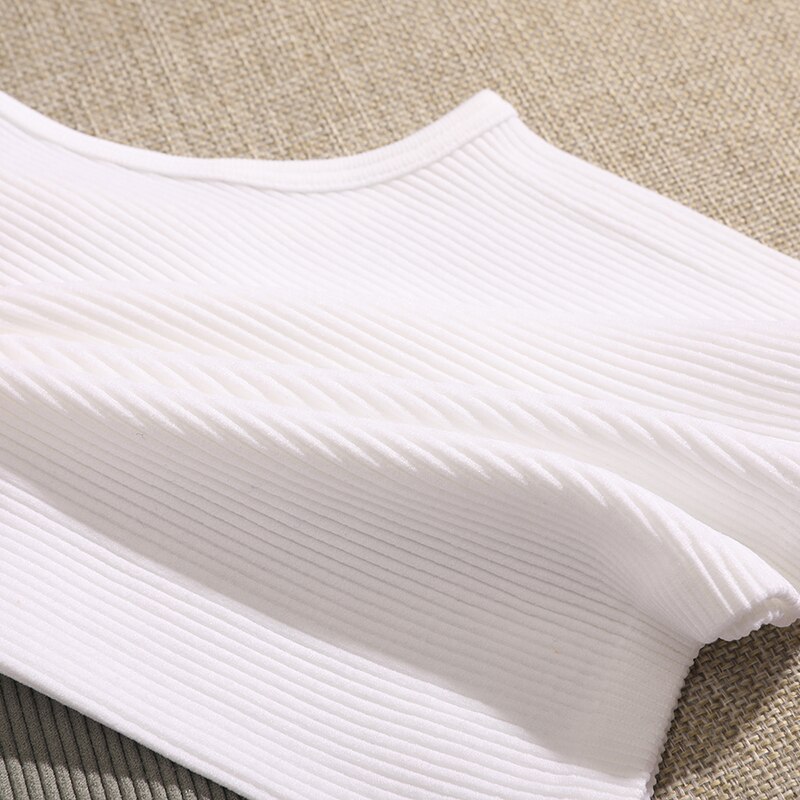 Chaleco de Yoga para mujer, Tops cortos deportivos de gimnasio en blanco y negro, ropa de calle sin costuras, camiseta sin mangas transpirable para entrenamiento de punto acanalado para mujer sin almohadillas