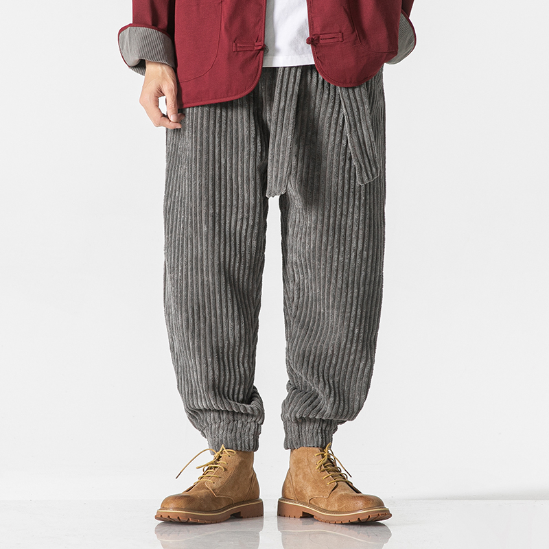 Calças Harajuku de veludo masculino e feminino, moletom espesso, calça casual quente, streetwear harém, nova moda, outono e inverno