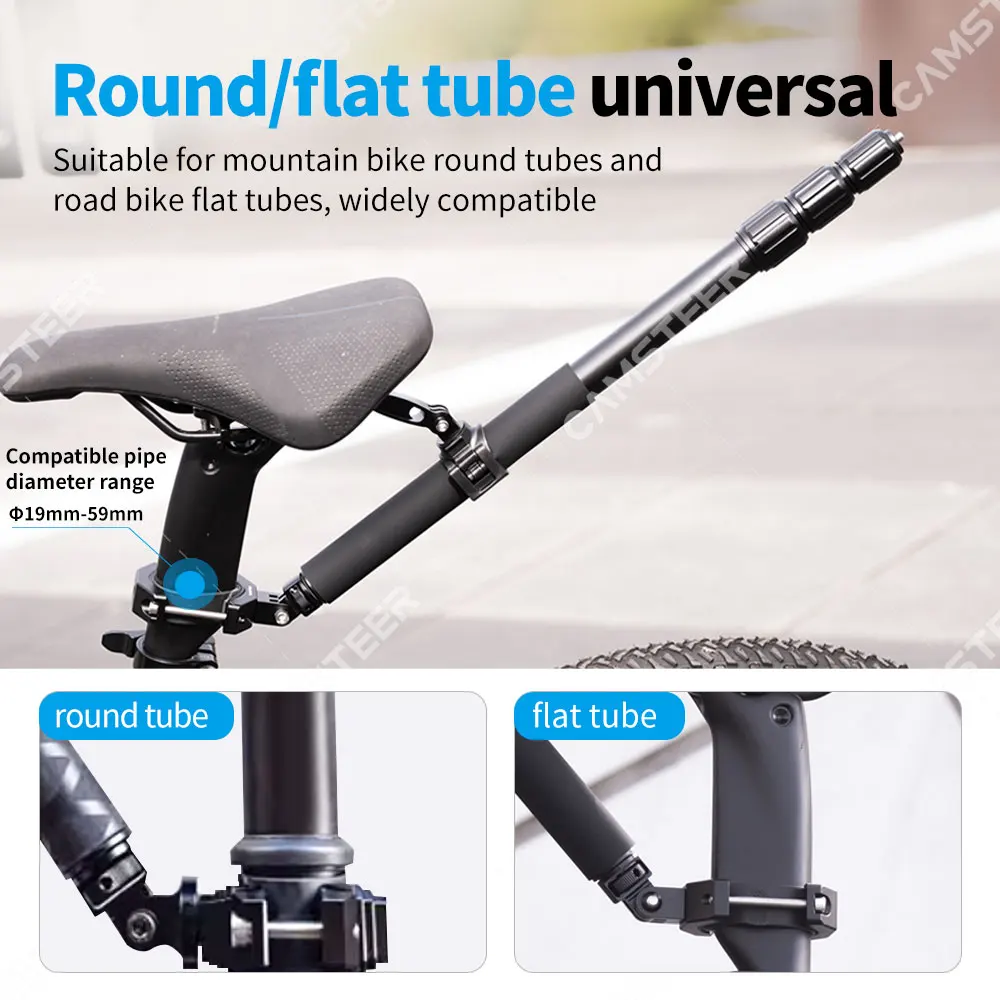 Camsteer Bicycle Backseat Mount 3rd Person View GoPro 13 12 Camera Brackets for Insta360 X5 X4 AcePro DJI Osmo360 Action 5Pro 4