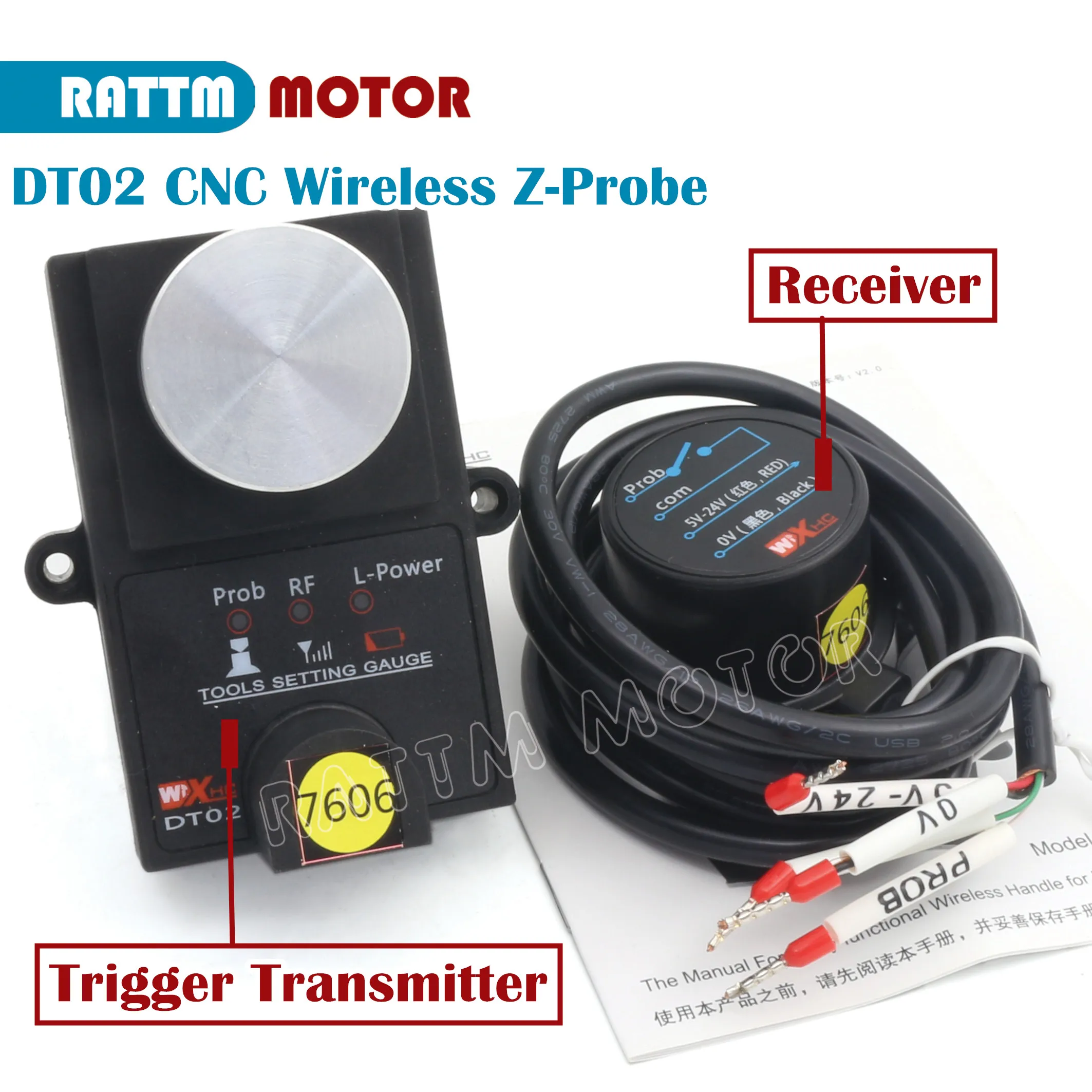 DT02 Universal CNC Z Probe sumbu Mach3 alat otomatis Sensor nirkabel jarak 20M