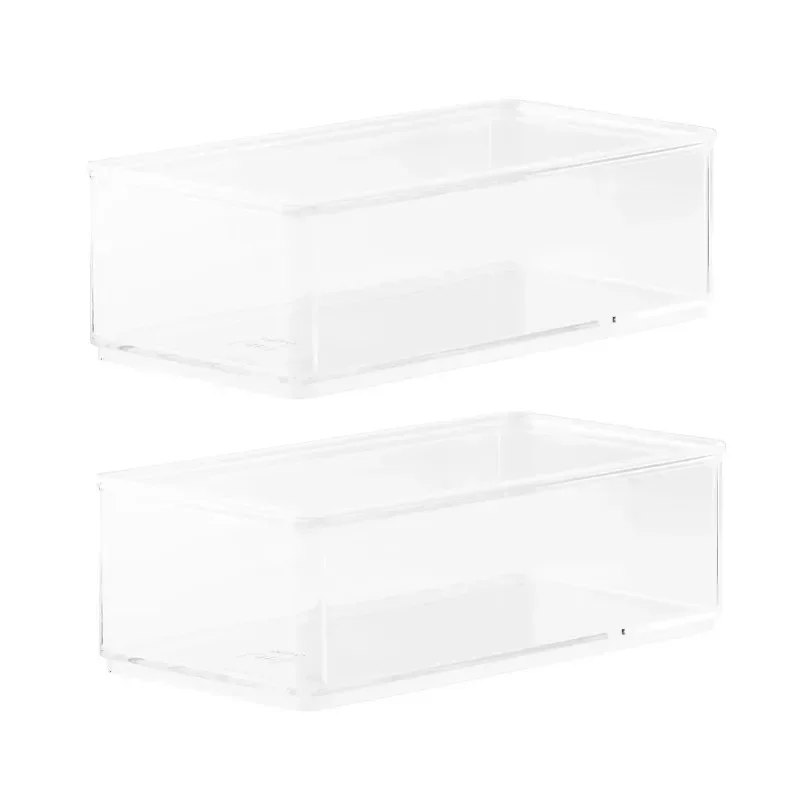 The Home Edit Large Clear Storage Bin Organizer Insert, 2 Pieces, 9.37" x 4.68" x2.95"