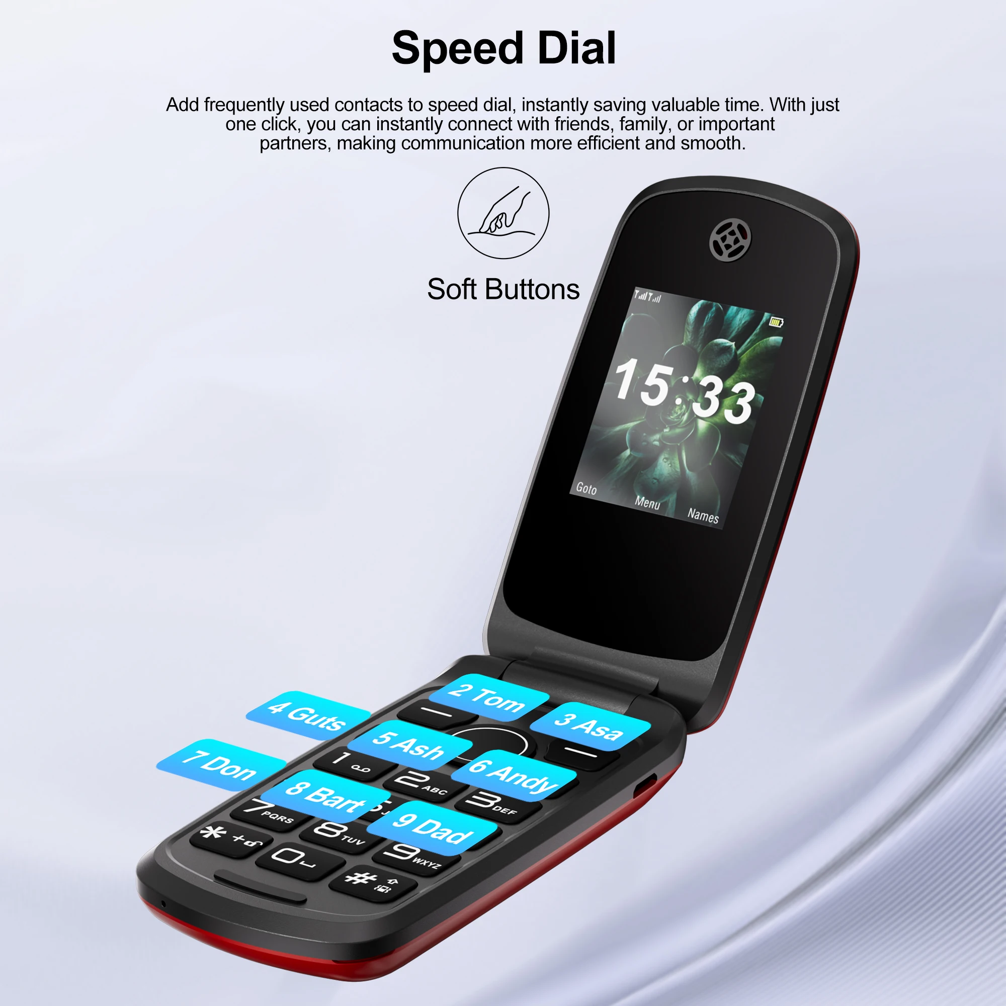 2025 SERVO F4 พับคุณลักษณะโทรศัพท์มือถือ 1.77 "จอแสดงผล Dual SIM สแตนด์บายการบันทึก MP4 วิทยุ FM 2G ปุ่มพลิกสํารองโทรศัพท์