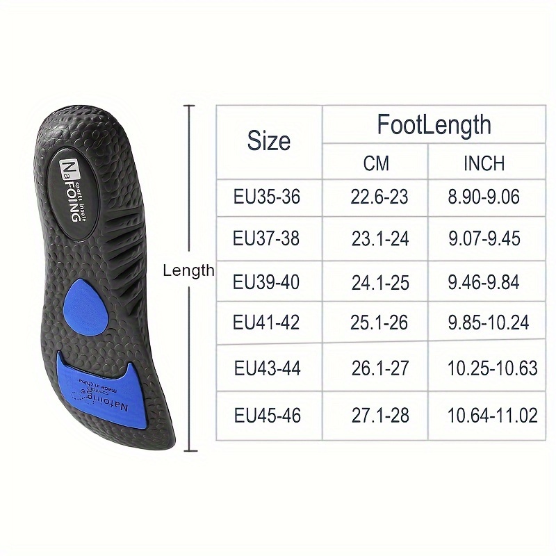 1 Pair Sports Insoles Elastic Running Insole For Shoes Arch Support Insole Absorption Deodorant Breathable Insoles