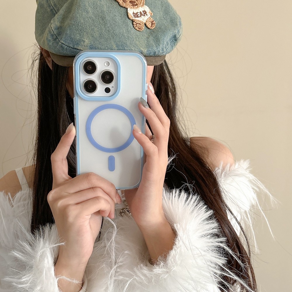 2025 iPhone-Hülle, magnetisch und Anti-Fingerabdruck, mattiert, transparent, Bonbonfarbe, für iPhone 11, 12, 13, 14, 15, 16 Serie