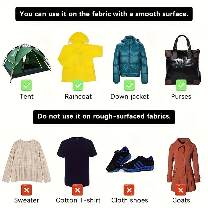 1 conjunto, remendo de reparo de tecido autoadesivo instantâneo-preto universal, ferro resistente para casacos de penas