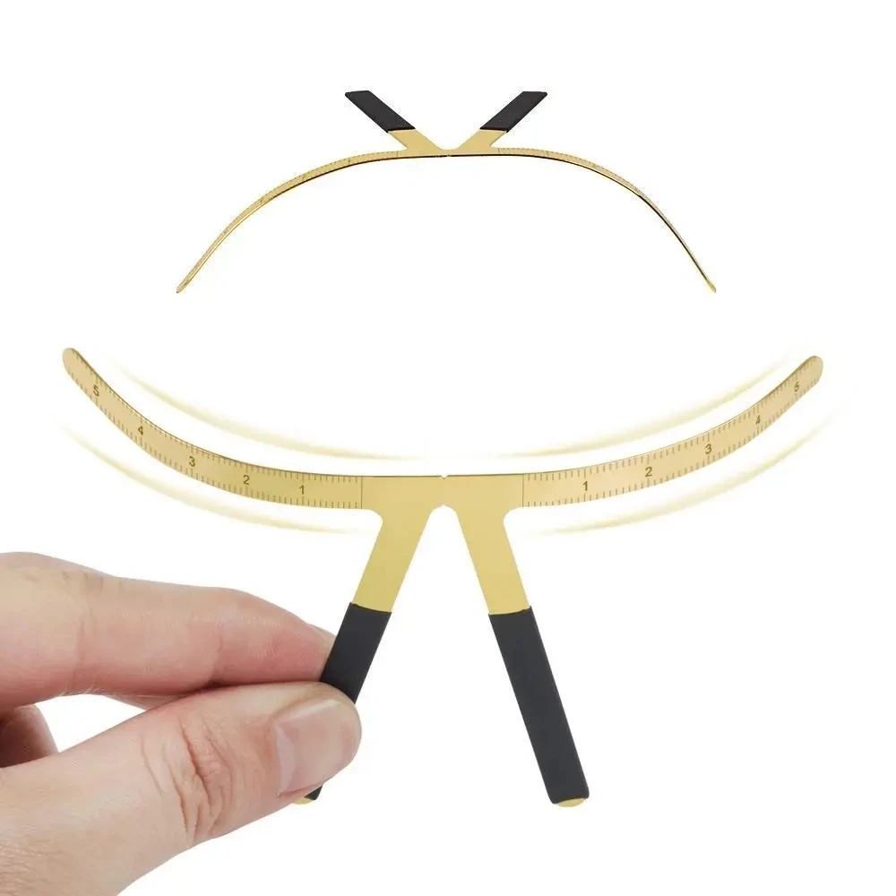 Règle de pochoir de tatouage de sourcils en métal, 1 pièce, modèle de mesure de positionnement de tatouage de Microblading, outils de maquillage Permanent pour sourcils