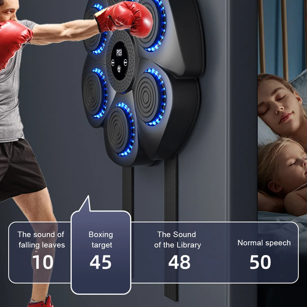 Máquina de boxeo Musical inteligente con Bluetooth, bolsa de arena colgante para entrenamiento de reacción, boxeo de pared Musical