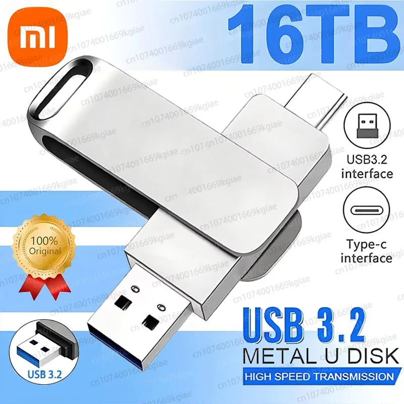 Xiaomi USB 3,2 16TB memoria Flash USB tipo c 2 en 1 8TB 16TB OTG Pendrive 4TB disco Flash de alta velocidad 2TB para ordenador portátil