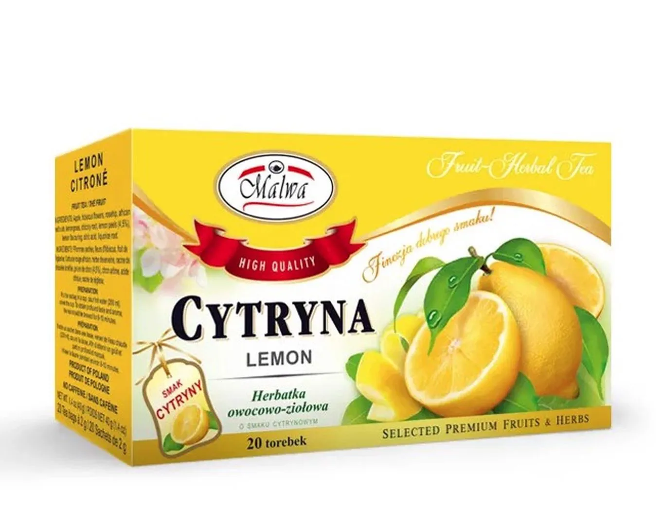 Malwa Herbata owocowo-ziołowa cytryna  40 g (20 x 2 g)
