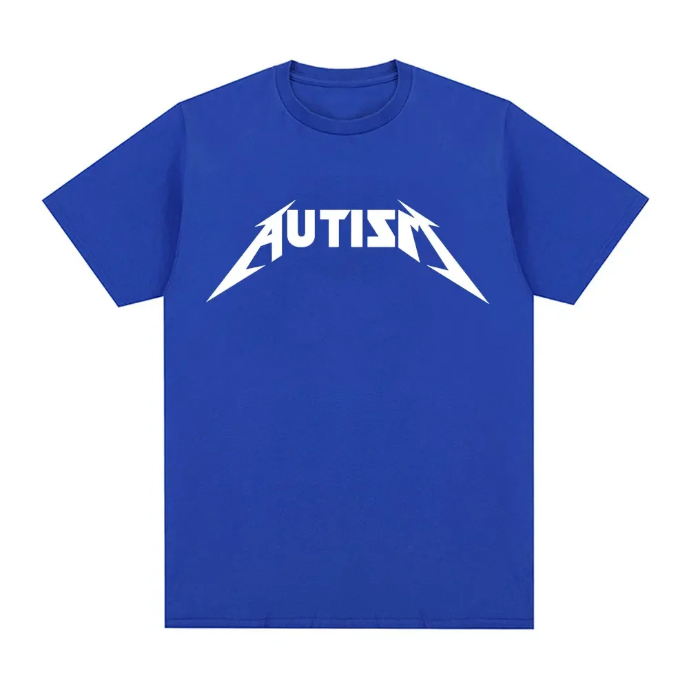 自閉症メタルロックミーム Tシャツ男性女性ファッションヒップホップ半袖特大 Tシャツ夏のスポーツルーズ Tシャツトップス