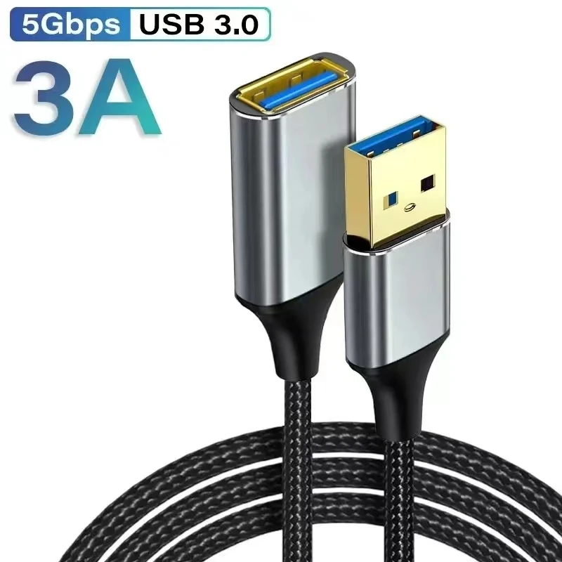 Cabo de extensão usb macho e fêmea, cabo de carregamento móvel usb 3.0 adequado para laptops inteligentes, tvs, ps4, e cabos de extensão usb