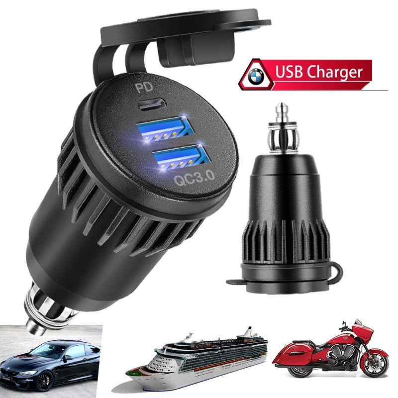 QC 3,0 USB-разъем для зарядного устройства для мотоцикла, розетка USB-порт для мотоцикла BMW F800 F650 F700 R1200 GS R1200RT