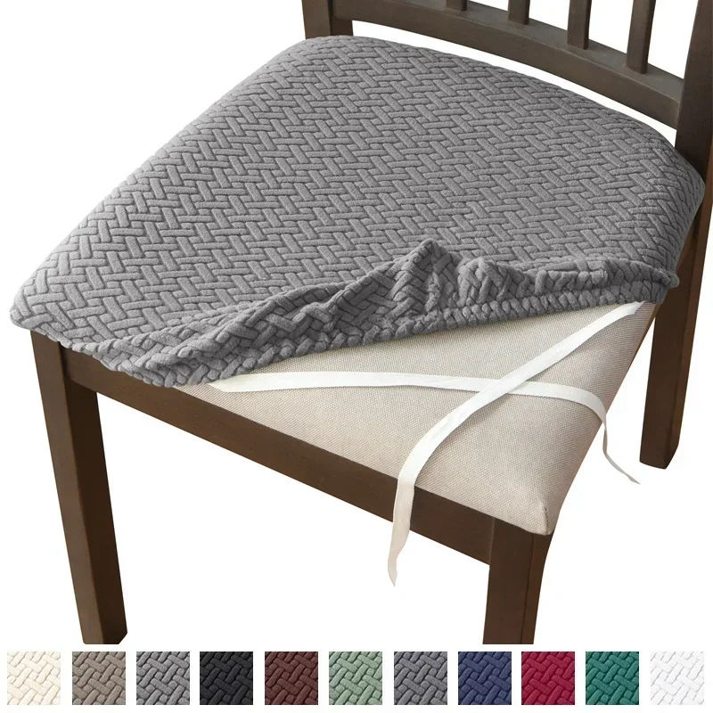 Capa de assento para cadeira de sala de jantar, durável, elástica, removível, lavável, elástica, estofada, capa de almofada para cadeira de jantar
