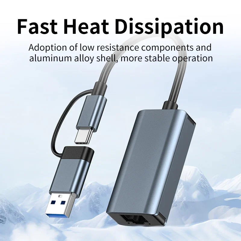 Unnlink 1000Mbps USB Ethernet Adapter USB 3.0 Type C to RJ45 Network Card for Nintendo Switch PC Laptop TV Box Internet USB Lan