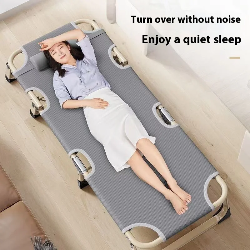 เตียงเสริมเตียงเดี่ยว Home Simple Nap เตียงสํานักงานกลางแจ้ง Nap Camp เตียง Multi-Functional Recliner เก้าอี้สี่เกียร์ปรับ