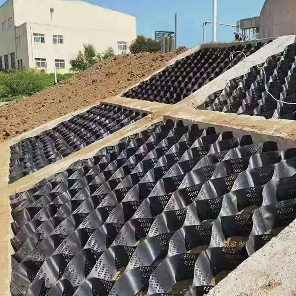 Steep Hill/Slope Ground Grid Paver, 5cm Depth Polyethylene Permeable Geogrid Mesh, Retaining Wall Stabilizer Dirt Storage Locker