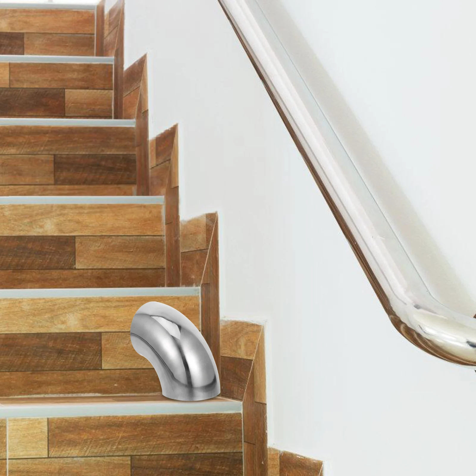 Stainless Steel Hand Rail Elbow Fitting 90 Degree Round Pipe Connector For Staircase Handrail Joints Metal Rail Elbow