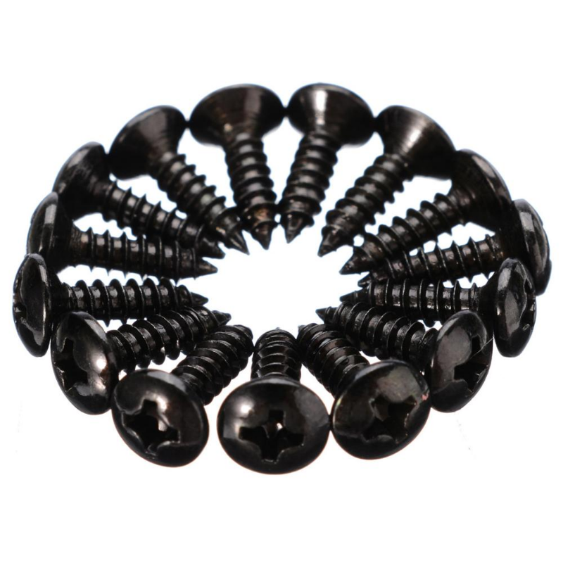 50 pièces/ensemble or noir argent guitare électrique basse Pickguard plaque de couverture vis pour guitare basse métal vis fixe en gros