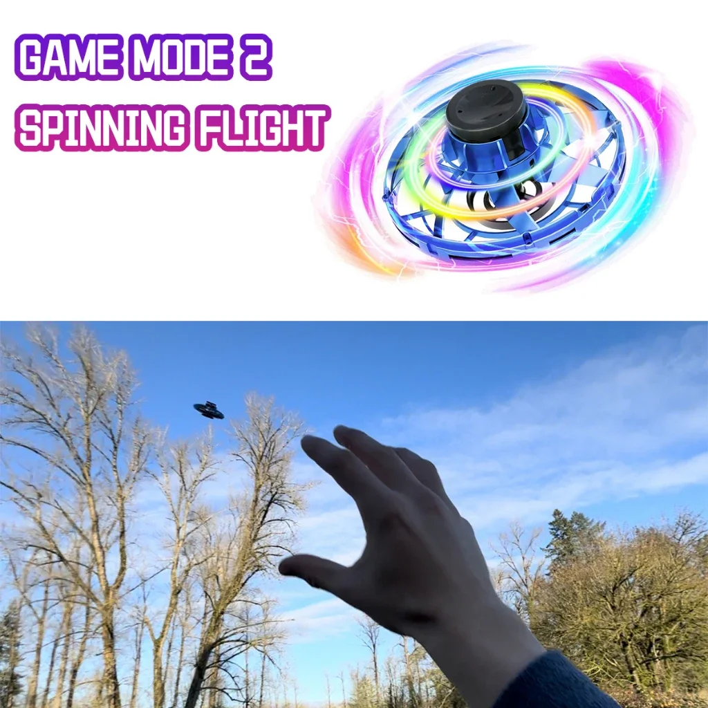LED Blue Rotating Ball Control Hover, Magical Unidentified Flying Object Flying Ball Toy, Rechargeable Walking Object Type Toy