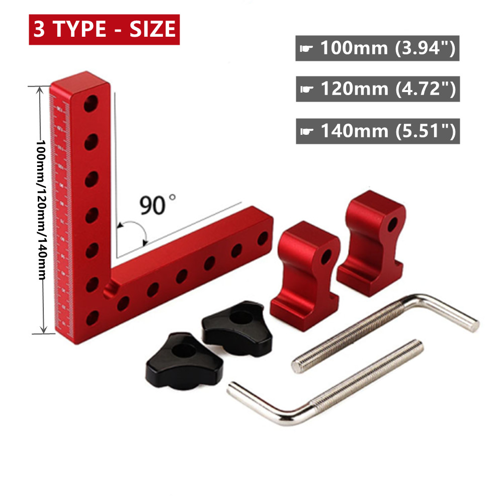 木工用プラスチッククランプ,4ユニット,90度スクエアクリップ,直角