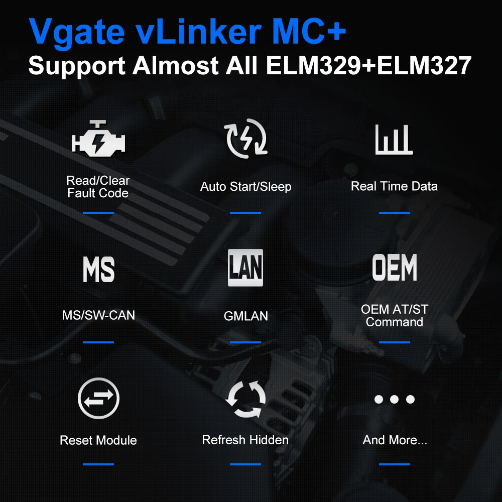Vgate vLinker MC + ELM327 V2.2 Bluetooth 4,0 3,0 OBD2 Scanner OBDII Für BimmerCode Für FORScan Carista Auto Auto Diagnose werkzeuge