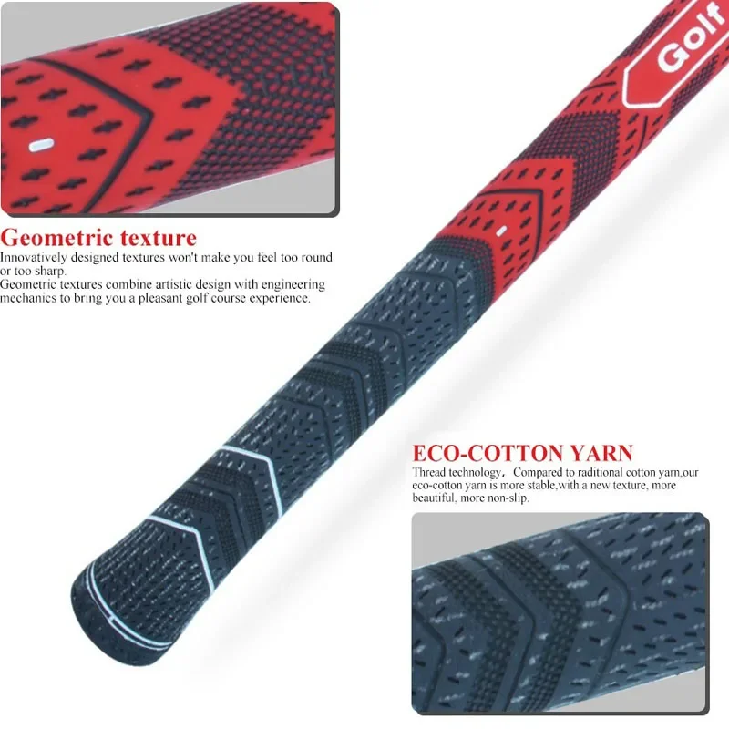 ใหม่ 13PCS Golf Club Grips ชุดมาตรฐาน/ขนาดกลาง Mens ยางกอล์ฟ Grips 5/10Pcs เส้นด้ายฝ้าย Golf Grip เหล็กและไม้ Grip universal