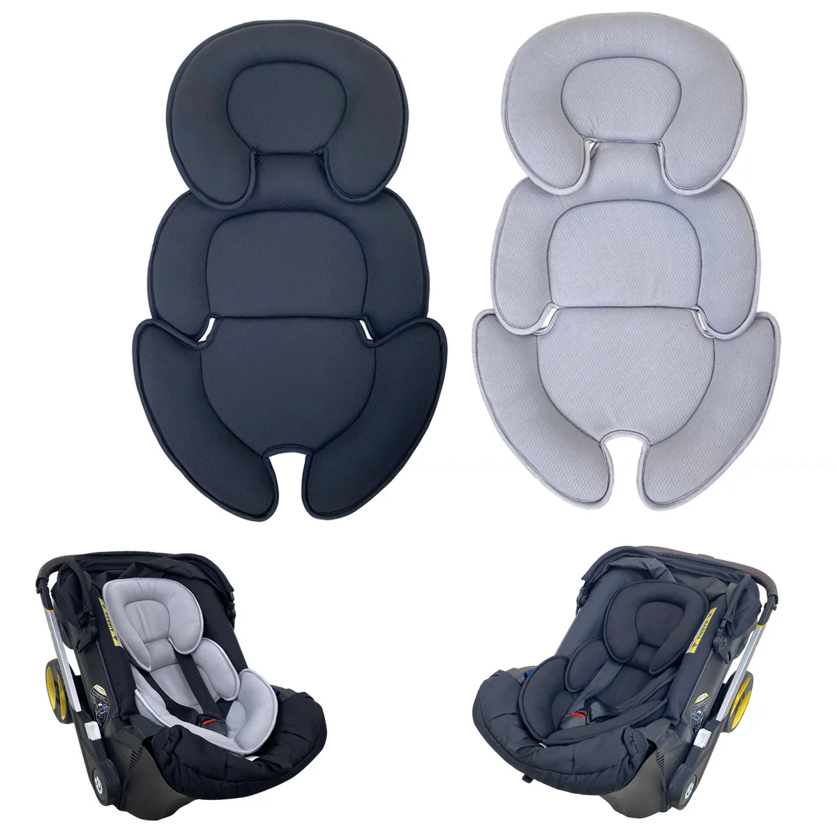 Almofada universal para assento de carrinho de bebê, travesseiro de apoio para cabeça e corpo, inserção de assento de carro infantil para doona, acessórios para carrinho de recém-nascido