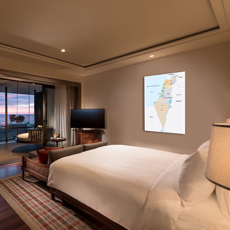 100*150Cm Israel Bản Đồ Hành Chính Trong Tiếng Anh Không Dệt Vải Canvas Tranh Nghệ Thuật Treo Tường Áp Phích Trang Trí Nhà đồ Dùng Học Tập