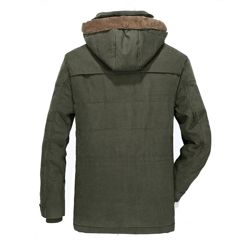 Boa qualidade masculino ajuste casacos de inverno multi-bolso jaquetas de carga dos homens casacos de inverno longos para baixo jaquetas com capuz casual quente parkas 7xl