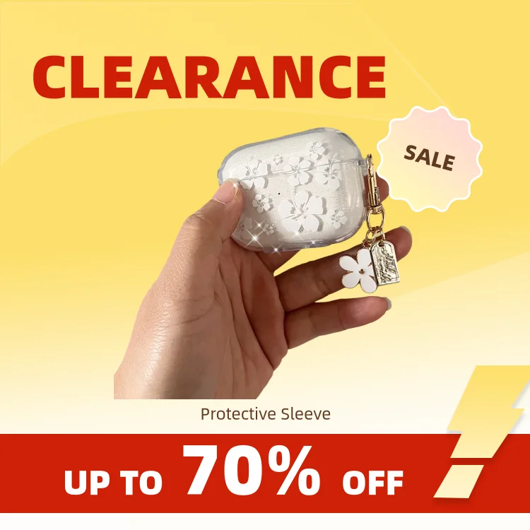 Clearance_Fashion Weiche Silikonhülle für AirPods 3 Pro 2. Niedliche klare weiße Blumen-Anhänger-Kopfhörerhülle für Apple AirPod Pro 2
