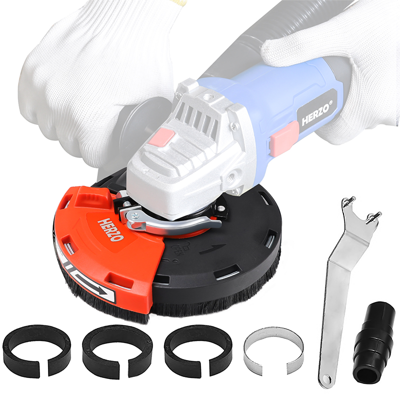 HERZO GT 119125 Uma cobertura de poeira de moagem de 125MM para rebarbadora com acessórios