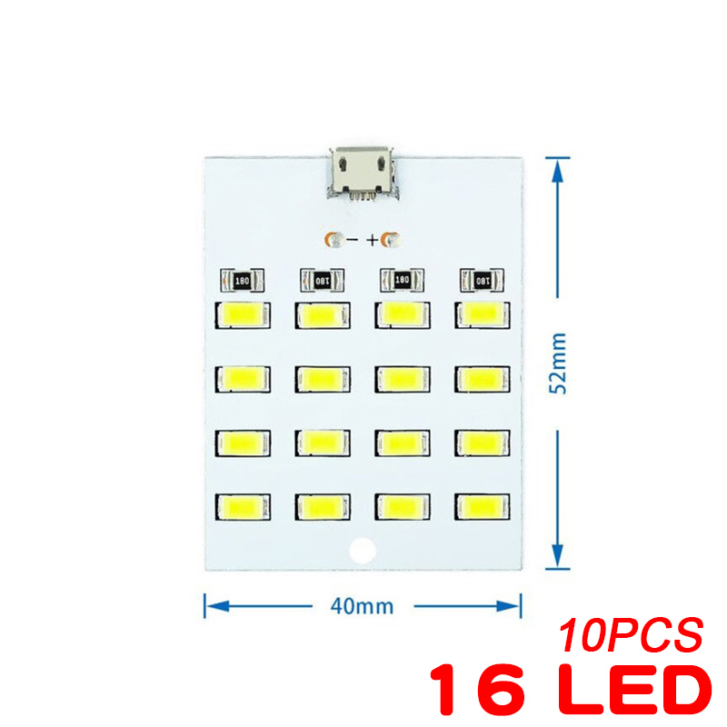 10ชิ้น5730 SMD 5V 430mA ~ 470mA สีขาวไมโคร USB 5730แผงไฟ LED USB Mobile Light ฉุกเฉินไฟกลางคืน