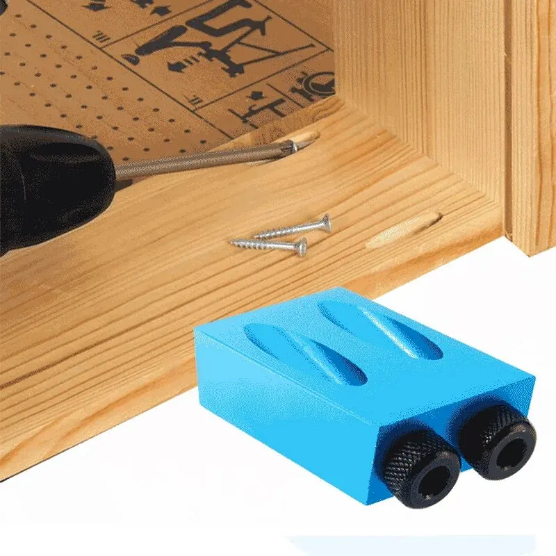 14 st 15 °   Blauwe houtbewerking schuine gatzoeker 7-delige boorregelaar Limiet driepuntsboorgereedschapset voor houtbewerking