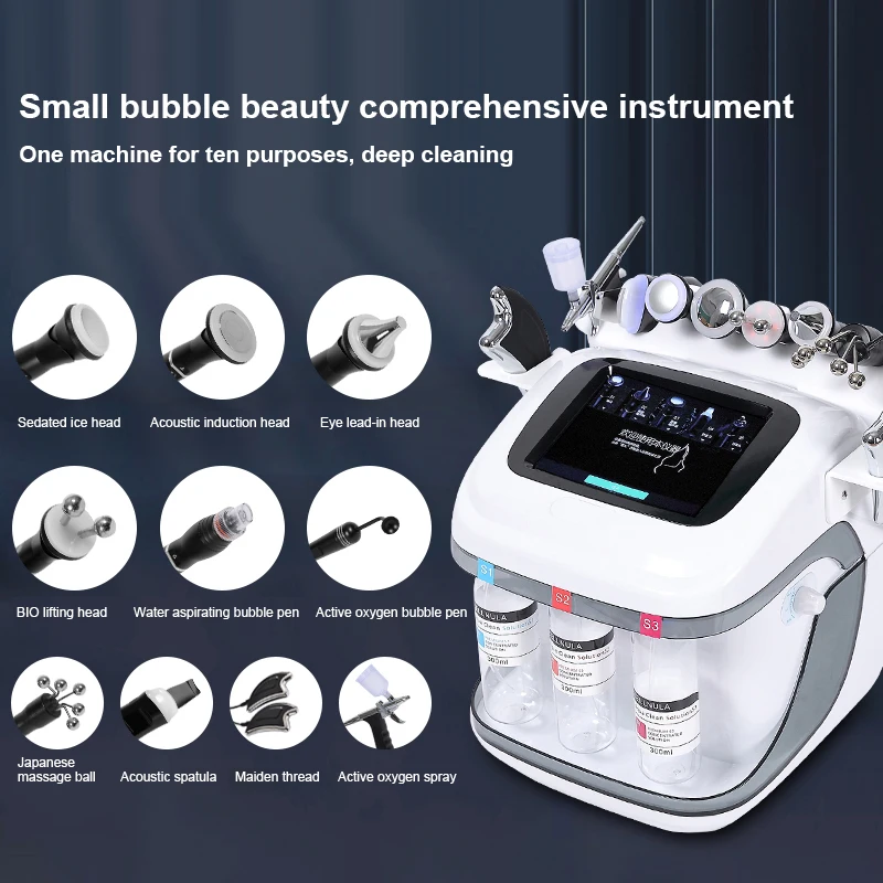 Die neue 10 in 1 Aqua Peeling Lift Haut blase Feuchtigkeit creme Sauerstoff maschine Hautpflege Reinigung Gesichts Derma brasion Ausrüstung