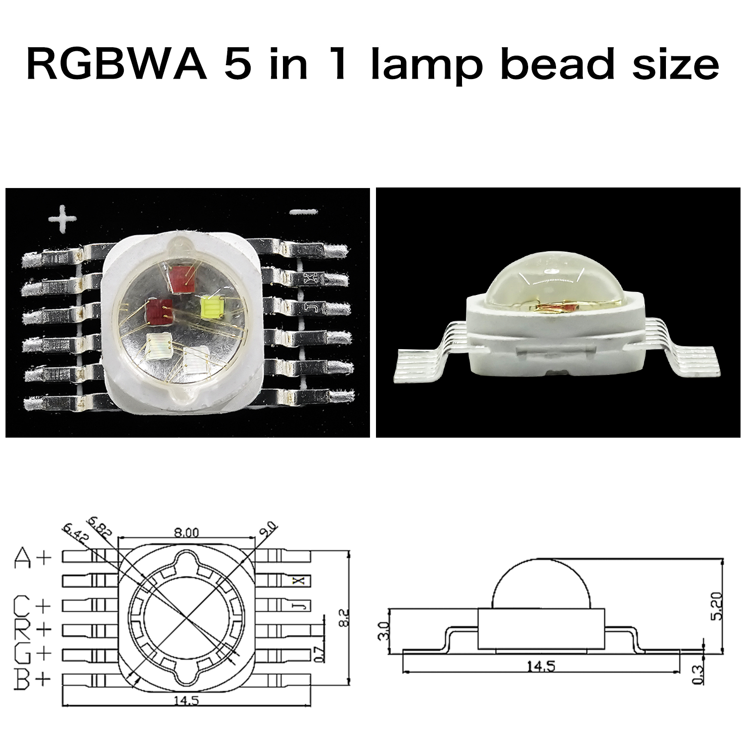ลูกปัดหลอดไฟ LED พลังงานสูงระบบแสงเวที10ชิ้น6 in 1 6W 12W 18W หลอดไฟยูวี rgbwa อะไหล่ซ่อมไฟพาร์