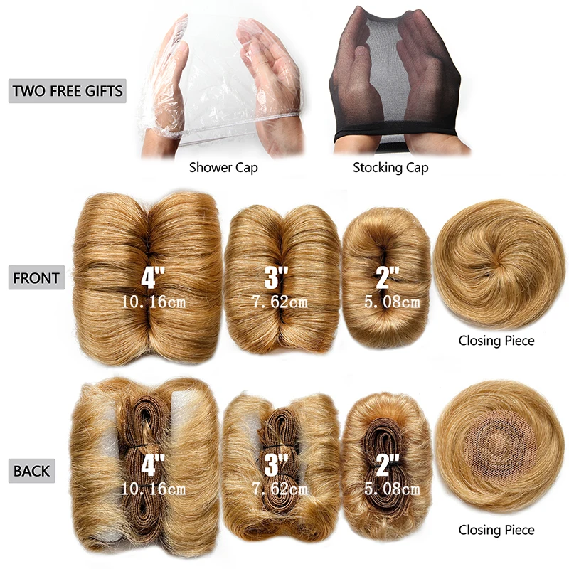 Pacotes de cabelo encaracolado tecer cabelo brasileiro pacotes com fechamento circular 28 pçs extensões de cabelo humano curto para mulher 2 3 4 Polegada
