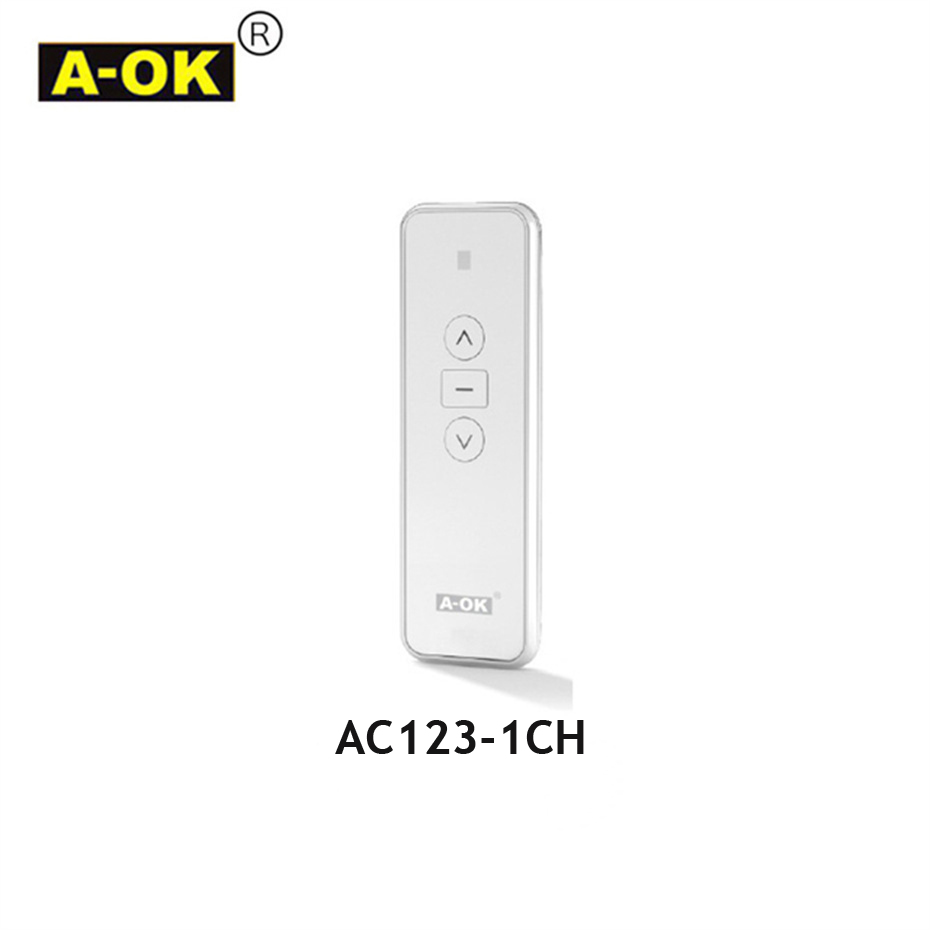 A-OK AC123 1/2/6/16-CH รีโมทคอนโทรล RF433Transmitter สําหรับ OK ไฟฟ้า Curtian มอเตอร์, ไร้สายควบคุมบ้านอัจฉริยะ